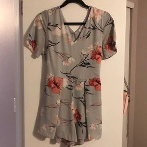 Blue floral romper